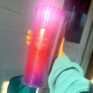 Starbucks Purple Ombré Grid Cup